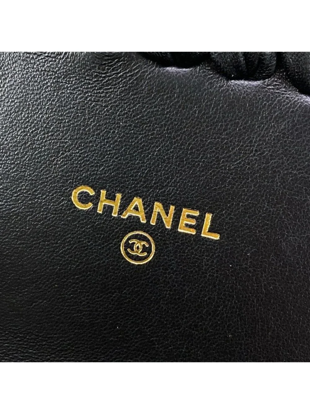Chanel Wallet Quilted Black Chain Gold Coin Charm Braided Metal Lambskin